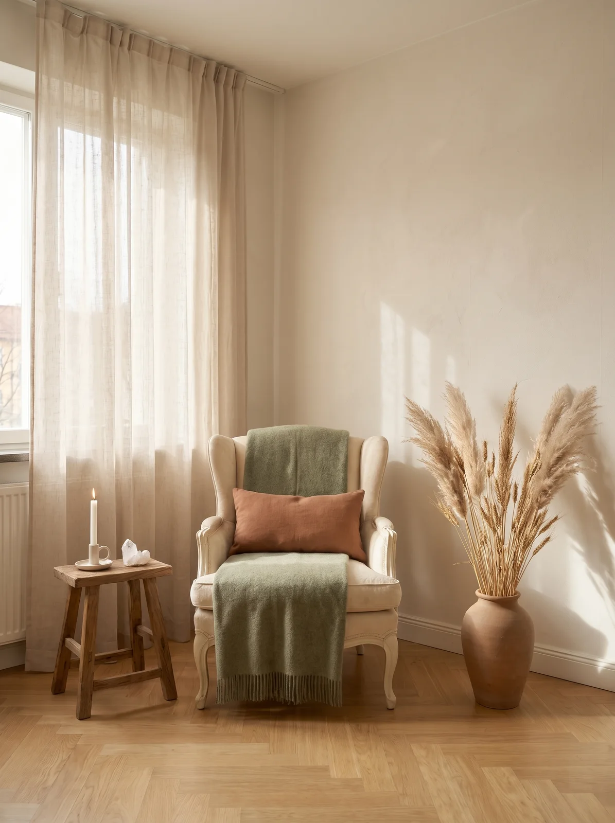 Ruhiger Sessel am Fenster